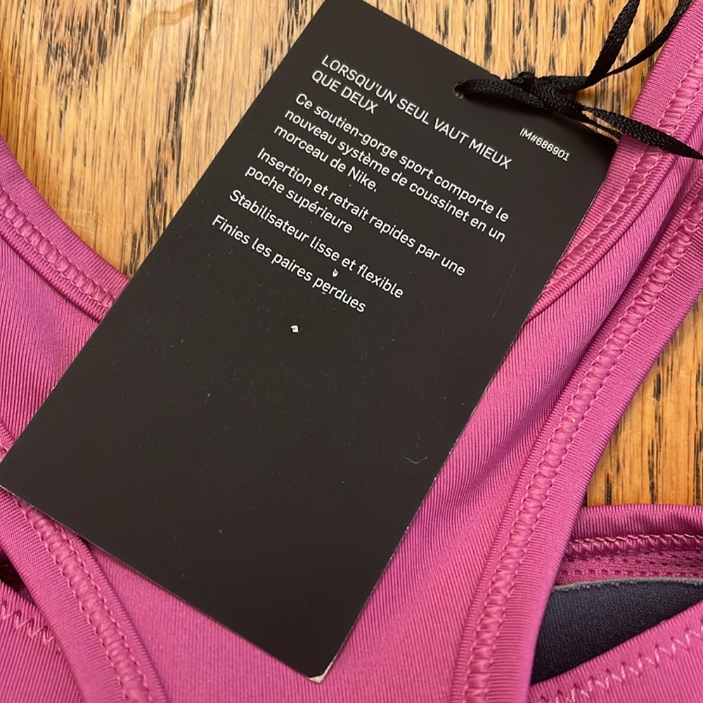 NWT NEVER WORN Pro Padded Sports Bra Vivid purple and yellow - Picture 6 of 9